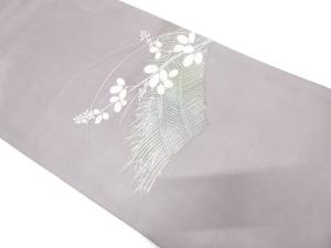 紗　柴垣に萩模様織り出し　名古屋帯